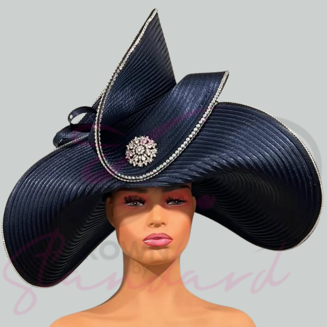 Navy blue fascinator with plenty of bling!