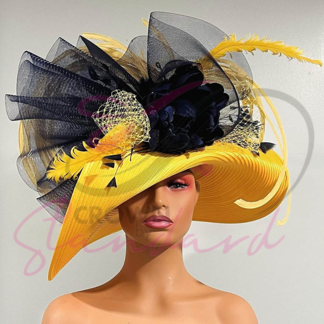 Chic Yellow Fascinator with Netting Yellow Crinoline Fascinator With Netting and Beads - Etsy main image 2