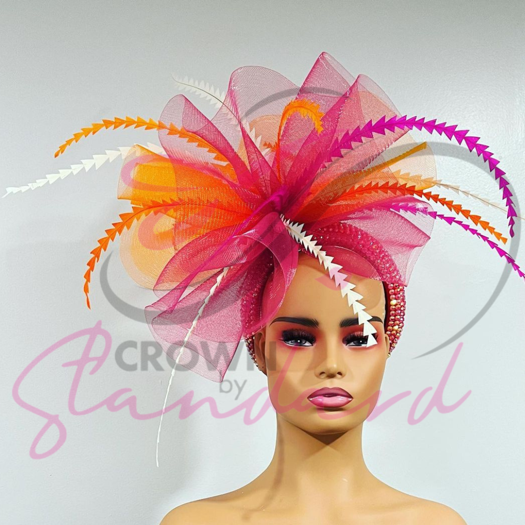 Orange and Pink Fascinator