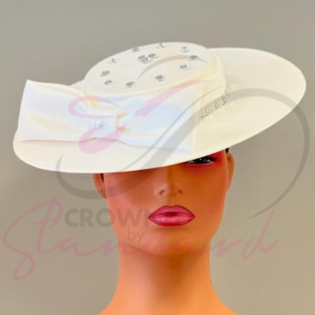 White boater with sequins!
