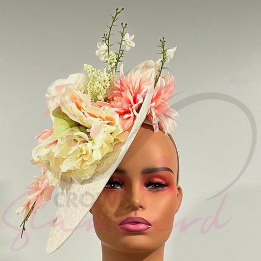 Teal green hat with a rhinestone brooch