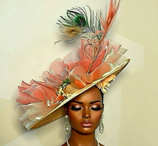 Peach Fascinator
